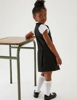 M&S Collection Dresses Girls' Permanent Pleats School Pinafore (2-12 Yrs) -Outlet The Tidy Tots Store SD 04 T76 1752 Y0 X EC 2