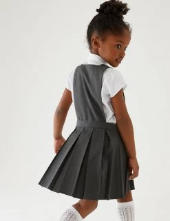 M&S Collection Dresses Girls' Permanent Pleats School Pinafore (2-12 Yrs) -Outlet The Tidy Tots Store SD 04 T76 1756 T0 X EC 2