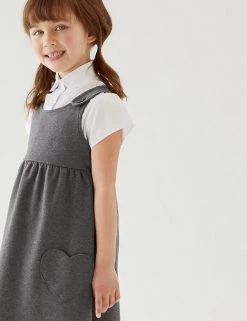 M&S Collection Dresses School Girls' Cotton Pinafore (2-12 Yrs) -Outlet The Tidy Tots Store SD 04 T76 1773 T0 X EC 1
