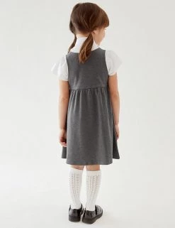 M&S Collection Dresses School Girls' Cotton Pinafore (2-12 Yrs) -Outlet The Tidy Tots Store SD 04 T76 1773 T0 X EC 2