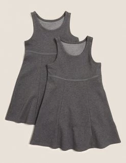 M&S Collection Dresses 2pk Girls' Cotton School Pinafores (2-12 Yrs) -Outlet The Tidy Tots Store SD 04 T76 1778 T0 X EC 90 1