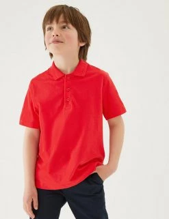 M&S Collection Polo-shirts 3pk Unisex Pure Cotton School Polo Shirts (2-16 Yrs) -Outlet The Tidy Tots Store SD 04 T76 2051 B0 X EC 2
