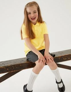 M&S Collection Polo-shirts 3pk Unisex Pure Cotton School Polo Shirts (2-16 Yrs) -Outlet The Tidy Tots Store SD 04 T76 2051 R0 X EC 2