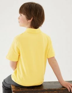 M&S Collection Polo-shirts 3pk Unisex Pure Cotton School Polo Shirts (2-16 Yrs) -Outlet The Tidy Tots Store SD 04 T76 2051 R0 X EC 4