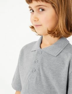 M&S Collection Polo-shirts 3pk Unisex Pure Cotton School Polo Shirts (2-16 Yrs) -Outlet The Tidy Tots Store SD 04 T76 2051 T0 X EC 4