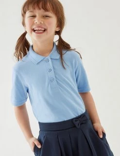 M&S Collection Polo-shirts 2pk Girls' Stain Resist School Polo Shirts (2-16 Yrs) -Outlet The Tidy Tots Store SD 04 T76 2054 E0 X EC 0