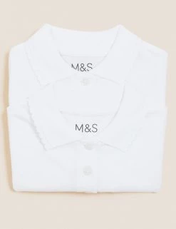 M&S Collection Polo-shirts 2pk Girls' Stain Resist School Polo Shirts (2-16 Yrs) -Outlet The Tidy Tots Store SD 04 T76 2054 Z0 X EC 7