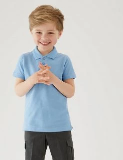 M&S Collection Polo-shirts 2pk Boys' Slim Fit School Polo Shirts (2-16 Yrs) -Outlet The Tidy Tots Store SD 04 T76 2055 E0 X EC 0