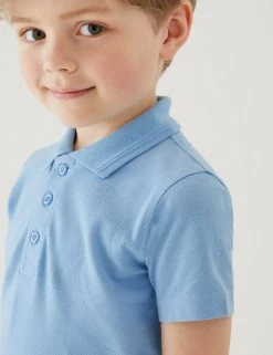 M&S Collection Polo-shirts 2pk Boys' Slim Fit School Polo Shirts (2-16 Yrs) -Outlet The Tidy Tots Store SD 04 T76 2055 E0 X EC 1