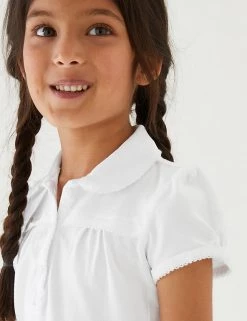 M&S Collection Polo-shirts 2pk Girls' Cotton Regular Fit School Polo Shirts (2-18 Yrs) -Outlet The Tidy Tots Store SD 04 T76 2057 Z0 X EC 1
