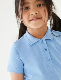 M&S Collection Polo-shirts 2pk Girls' Slim Fit School Polo Shirts (2-16 Yrs) -Outlet The Tidy Tots Store SD 04 T76 2058 E0 X EC 1