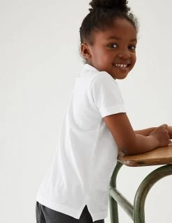 M&S Collection Polo-shirts 2pk Girls' Slim Fit School Polo Shirts (2-16 Yrs) -Outlet The Tidy Tots Store SD 04 T76 2058 Z0 X EC 2