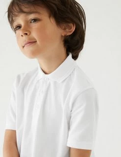 M&S Collection Polo-shirts 2 Pack Unisex Skin Kind™ School Polo Shirts (2-16 Yrs) -Outlet The Tidy Tots Store SD 04 T76 2066S Z0 X EC 3
