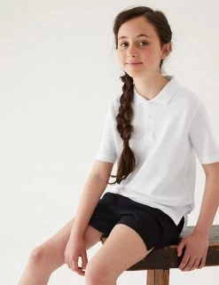 M&S Collection Polo-shirts 2pk Unisex Easy Dressing School Polo Shirts (3-18 Yrs) -Outlet The Tidy Tots Store SD 04 T76 2084 Z0 X EC 1