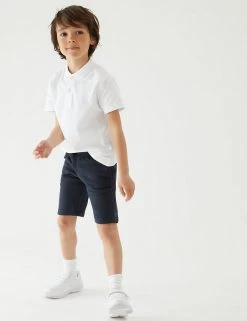 M&S Collection 2pk Unisex Sport School Shorts (2-16 Yrs) -Outlet The Tidy Tots Store SD 04 T76 2400 F0 X EC 1