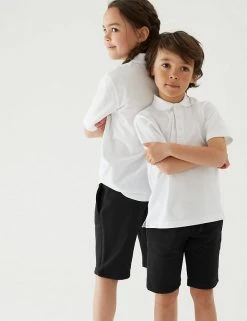 M&S Collection 2pk Unisex Sport School Shorts (2-16 Yrs) -Outlet The Tidy Tots Store SD 04 T76 2400 Y0 X EC 0
