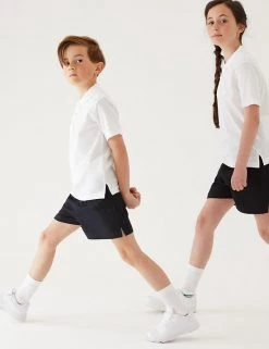 M&S Collection 2pk Unisex Pure Cotton School Shorts (2-16 Yrs) -Outlet The Tidy Tots Store SD 04 T76 3234 Y0 X EC 0