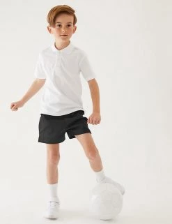 M&S Collection 2pk Unisex Pure Cotton School Shorts (2-16 Yrs) -Outlet The Tidy Tots Store SD 04 T76 3234 Y0 X EC 2