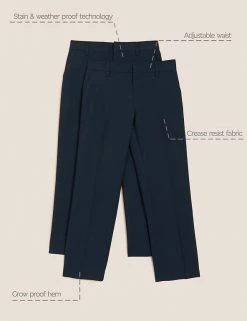 M&S Collection Boys' 2pk Slim Leg School Trousers (2-18 Yrs) -Outlet The Tidy Tots Store SD 04 T76 3643 F0 X EC 90