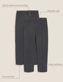 M&S Collection Boys' 2pk Slim Leg School Trousers (2-18 Yrs) -Outlet The Tidy Tots Store SD 04 T76 3643 T0 X EC 90