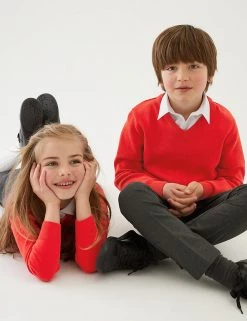 M&S Collection Jumpers 2pk Unisex Pure Cotton School Jumper (3-18 Yrs) -Outlet The Tidy Tots Store SD 04 T76 3919 B0 X EC 0