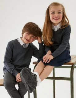 M&S Collection Jumpers 2pk Unisex Pure Cotton School Jumper (3-18 Yrs) -Outlet The Tidy Tots Store SD 04 T76 3919 T0 X EC 0