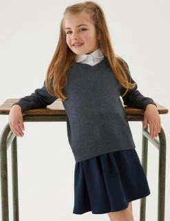 M&S Collection Jumpers 2pk Unisex Pure Cotton School Jumper (3-18 Yrs) -Outlet The Tidy Tots Store SD 04 T76 3919 T0 X EC 1