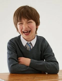 M&S Collection Jumpers 2pk Unisex Pure Cotton School Jumper (3-18 Yrs) -Outlet The Tidy Tots Store SD 04 T76 3919 T0 X EC 2