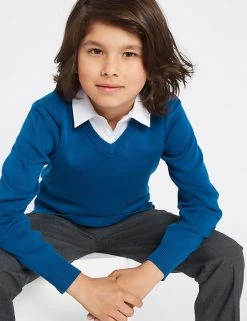 M&S Collection Jumpers Unisex Cotton Rich School Jumper (3-16 Yrs) -Outlet The Tidy Tots Store SD 04 T76 3920 E0 X EC 2