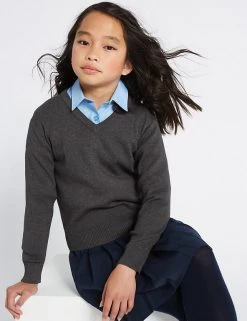 M&S Collection Jumpers Unisex Cotton Rich School Jumper (3-16 Yrs) -Outlet The Tidy Tots Store SD 04 T76 3920 T0 X EC 2