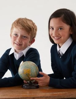 M&S Collection 2pk Unisex Slim Fit Cotton School Jumpers (3-18 Yrs) -Outlet The Tidy Tots Store SD 04 T76 3921 F0 X EC 0