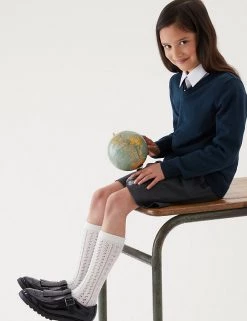 M&S Collection 2pk Unisex Slim Fit Cotton School Jumpers (3-18 Yrs) -Outlet The Tidy Tots Store SD 04 T76 3921 F0 X EC 1