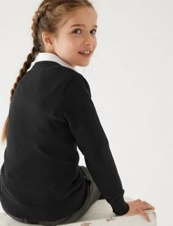 M&S Collection 2pk Unisex Slim Fit Cotton School Jumpers (3-18 Yrs) -Outlet The Tidy Tots Store SD 04 T76 3921 Y0 X EC 3