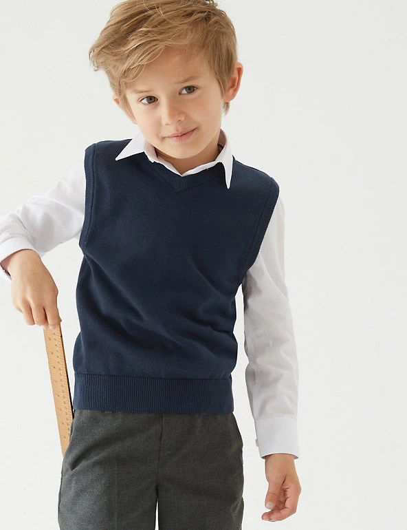 M&S Collection Jumpers Unisex Pure Cotton School Tank Top (2-18 Yrs) 16 M&S Collection Jumpers Unisex Pure Cotton School Tank Top (2-18 Yrs) - Image 14