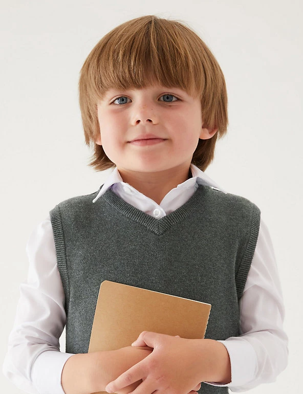 M&S Collection Jumpers Unisex Pure Cotton School Tank Top (2-18 Yrs) 6 M&S Collection Jumpers Unisex Pure Cotton School Tank Top (2-18 Yrs) - Image 4