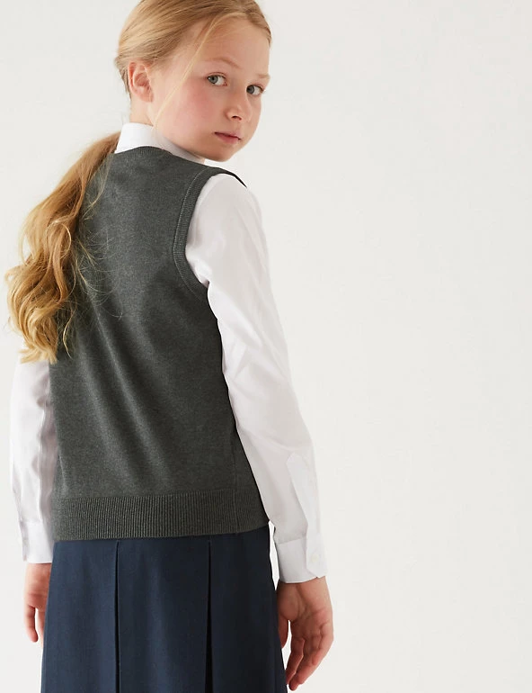 M&S Collection Jumpers Unisex Pure Cotton School Tank Top (2-18 Yrs) 7 M&S Collection Jumpers Unisex Pure Cotton School Tank Top (2-18 Yrs) - Image 5