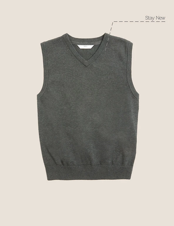 M&S Collection Jumpers Unisex Pure Cotton School Tank Top (2-18 Yrs) 4 M&S Collection Jumpers Unisex Pure Cotton School Tank Top (2-18 Yrs) - Image 2