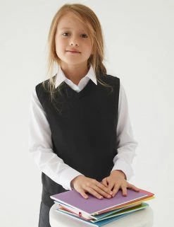 M&S Collection Jumpers Unisex Pure Cotton School Tank Top (2-18 Yrs) 24 M&S Collection Jumpers Unisex Pure Cotton School Tank Top (2-18 Yrs) -Outlet The Tidy Tots Store SD 04 T76 3922 Y0 X EC 1