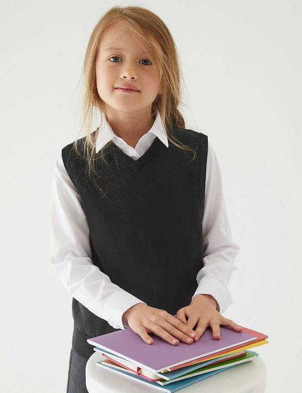 M&S Collection Jumpers Unisex Pure Cotton School Tank Top (2-18 Yrs) 10 M&S Collection Jumpers Unisex Pure Cotton School Tank Top (2-18 Yrs) - Image 8