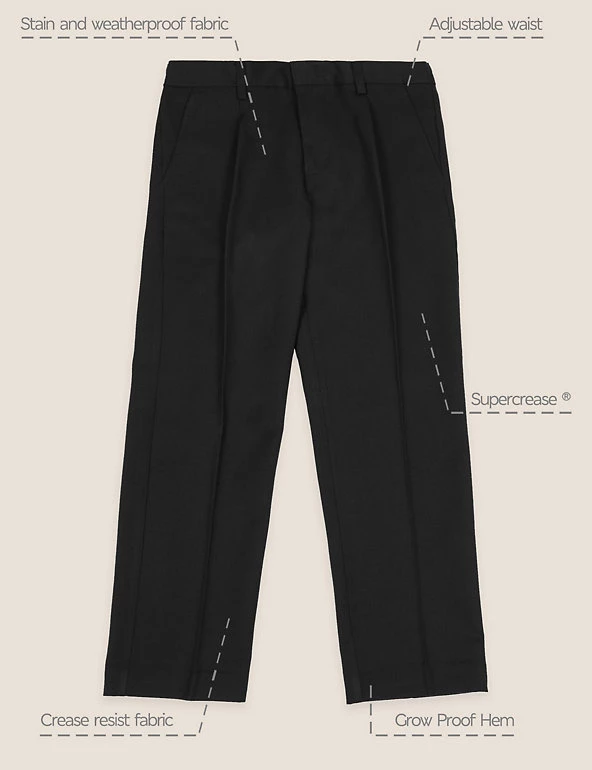 Boys' Regular Leg Plus Fit School Trousers (2-18 Yrs) 10 Boys' Regular Leg Plus Fit School Trousers (2-18 Yrs) - Image 8
