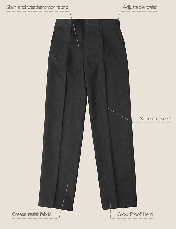 M&S Collection Boys' Regular Leg Slim Fit School Trousers (2-18 Yrs) 9 M&S Collection Boys' Regular Leg Slim Fit School Trousers (2-18 Yrs) - Image 7
