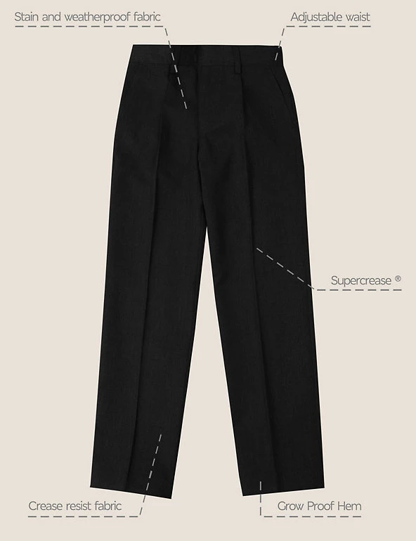 M&S Collection Boys' Regular Leg Slim Fit School Trousers (2-18 Yrs) 4 M&S Collection Boys' Regular Leg Slim Fit School Trousers (2-18 Yrs) - Image 2