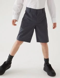 M&S Collection School 2pk Boys' Regular Leg Shorts (2-14 Yrs) -Outlet The Tidy Tots Store SD 04 T76 4918 T0 X EC 1