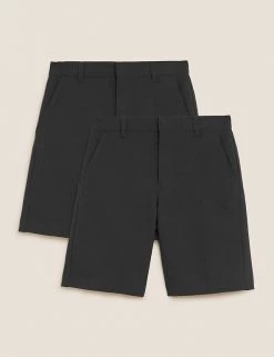 M&S Collection School 2pk Boys' Regular Leg Shorts (2-14 Yrs) -Outlet The Tidy Tots Store SD 04 T76 4918 Y0 X EC 90