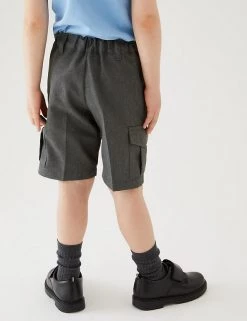 M&S Collection 2pk Boys' Regular Leg Cargo School Shorts (2-14 Yrs) -Outlet The Tidy Tots Store SD 04 T76 4953 T0 X EC 2