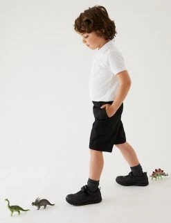 M&S Collection 2pk Boys' Regular Leg Cargo School Shorts (2-14 Yrs) -Outlet The Tidy Tots Store SD 04 T76 4953 Y0 X EC 0