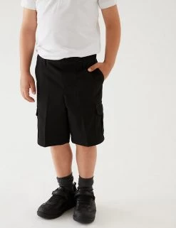 M&S Collection 2pk Boys' Regular Leg Cargo School Shorts (2-14 Yrs) -Outlet The Tidy Tots Store SD 04 T76 4953 Y0 X EC 1