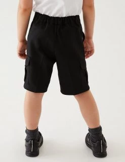 M&S Collection 2pk Boys' Regular Leg Cargo School Shorts (2-14 Yrs) -Outlet The Tidy Tots Store SD 04 T76 4953 Y0 X EC 2