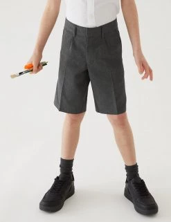 M&S Collection School 2pk Boys' Regular Leg Shorts (2-14 Yrs) -Outlet The Tidy Tots Store SD 04 T76 4965 T0 X EC 1