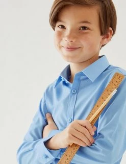 M&S Collection 3pk Boys' Slim Fit Easy Iron School Shirts (2-16 Yrs) -Outlet The Tidy Tots Store SD 04 T76 5718 E0 X EC 0
